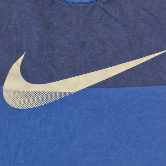 Nike Shirt Mens Large Blue Dri‑FIT Athletic Tee Lightweight Swoosh Logo Running