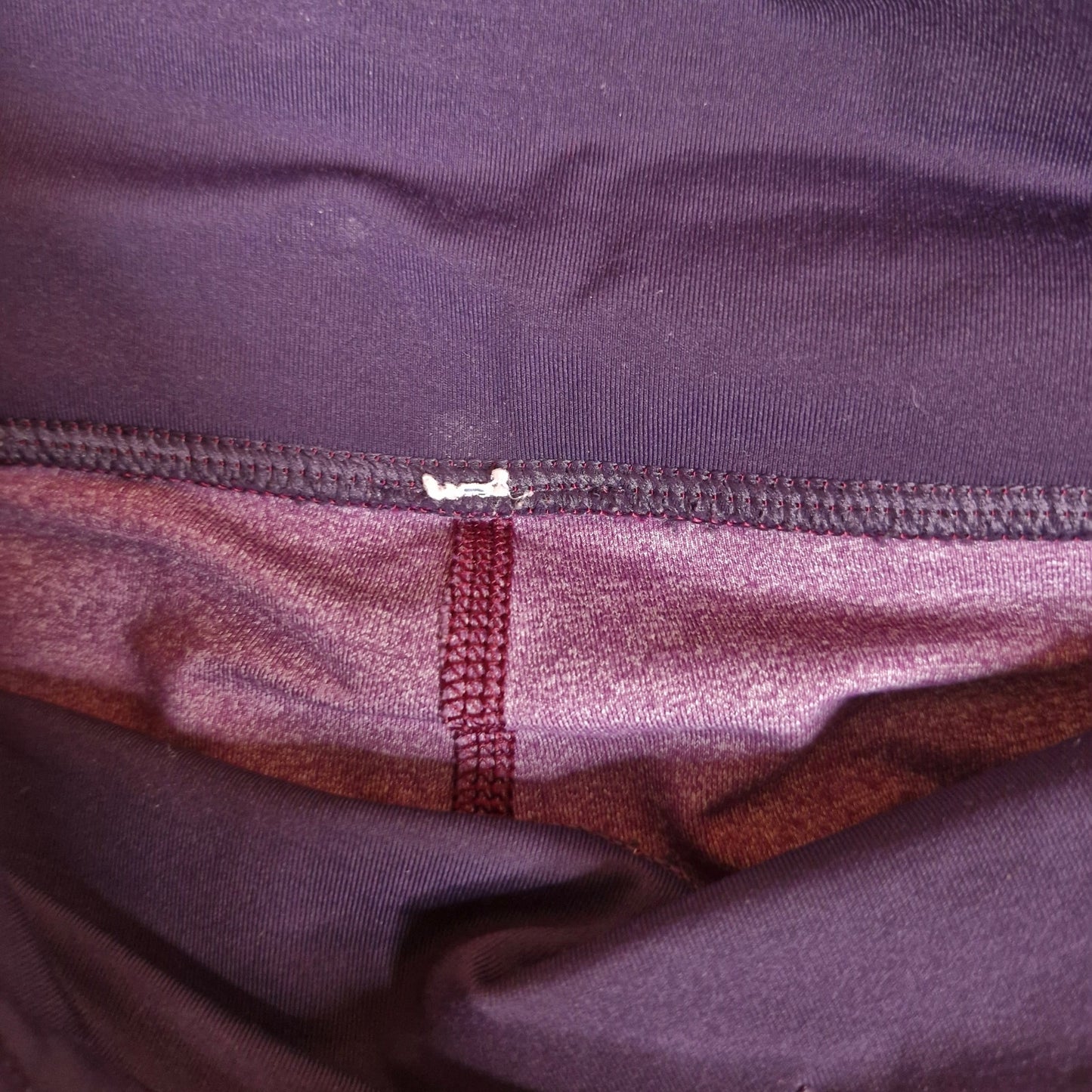 Lululemon Run Inspire Crop II Leggings Striped Back Zip Purple Women's Size 4