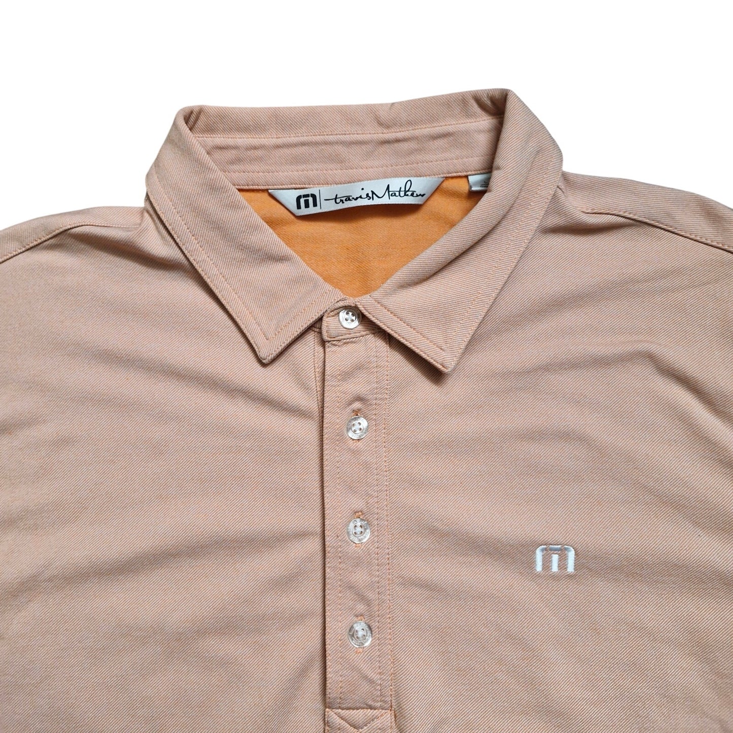 Travis Mathew Polo Shirt Men’s Large Orange/white Short Sleeve Golf