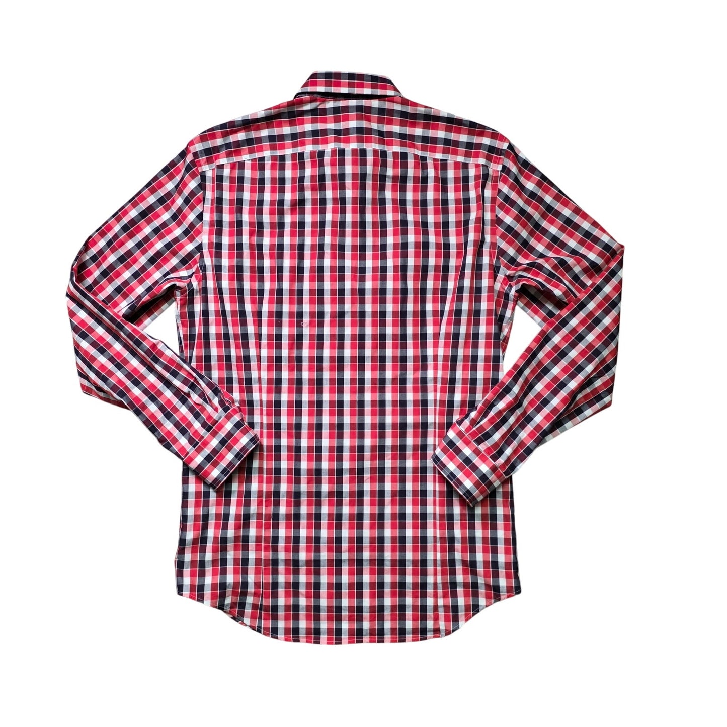 Banana Republic Non-Iron Tailored Slim Fit Crawford Check Shirt Men’s M Red
