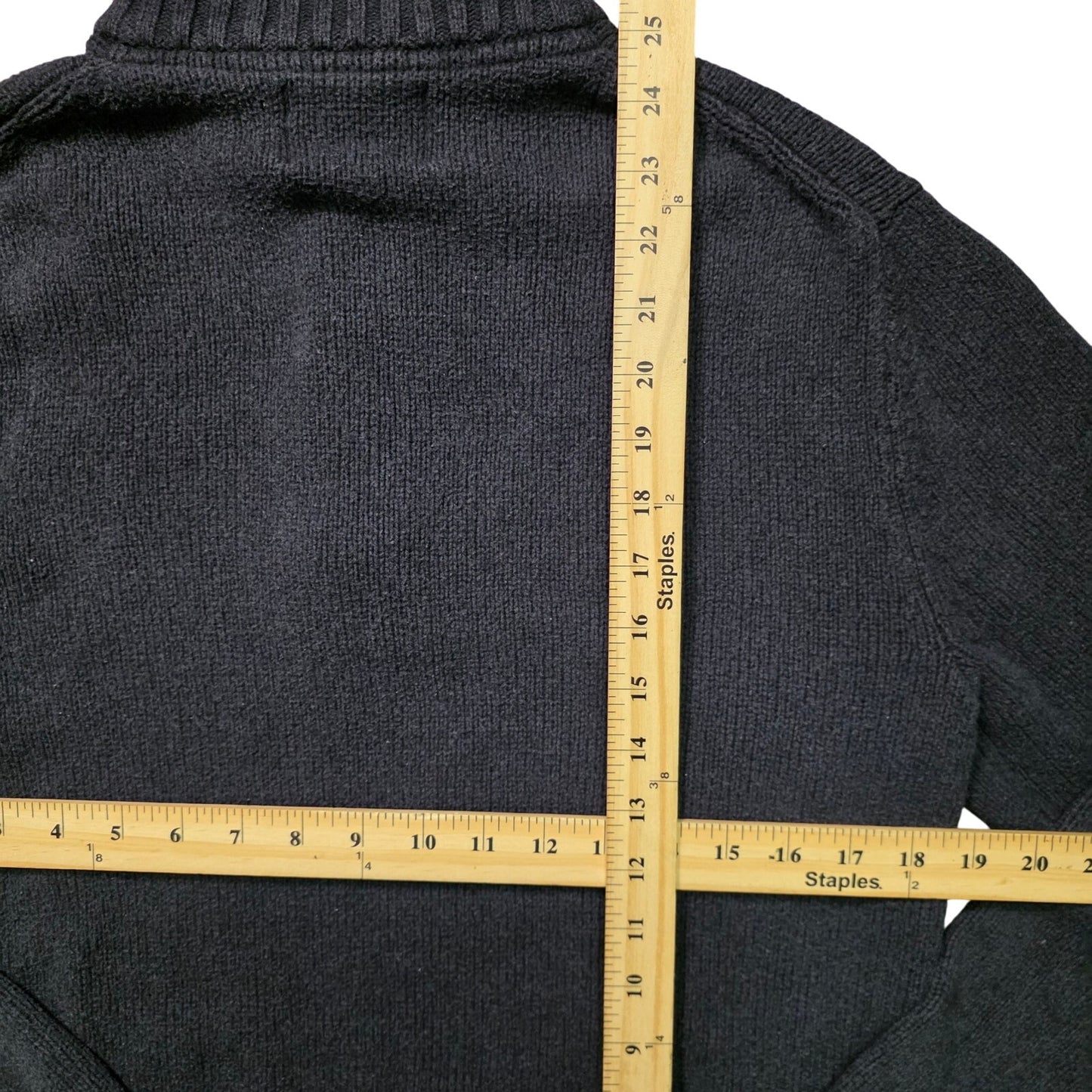 Old Navy Sweater Men’s M Navy Blue Henley Knit Long Sleeve High Neck Cotton Wool