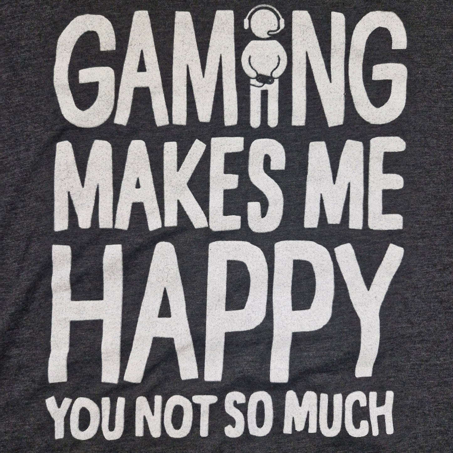 Men’s “Gaming Makes Me Happy” T-Shirt XL Gray Funny Graphic Tee