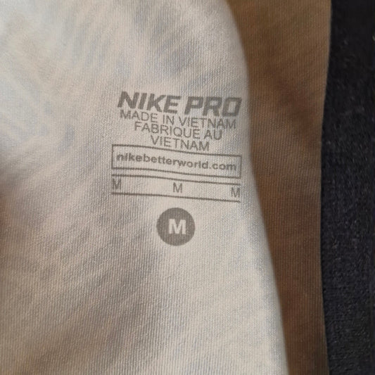Nike Pro Dri-Fit Palm Print Capri Leggings Womens MEDIUM Black White Compression
